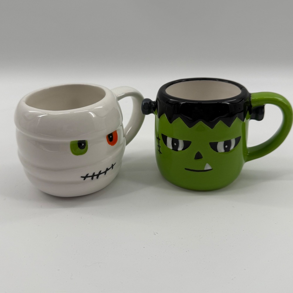 LANG Halloween Mini Mugs Set Frankenstein & Mummy Coffee Cup Decorative Festive